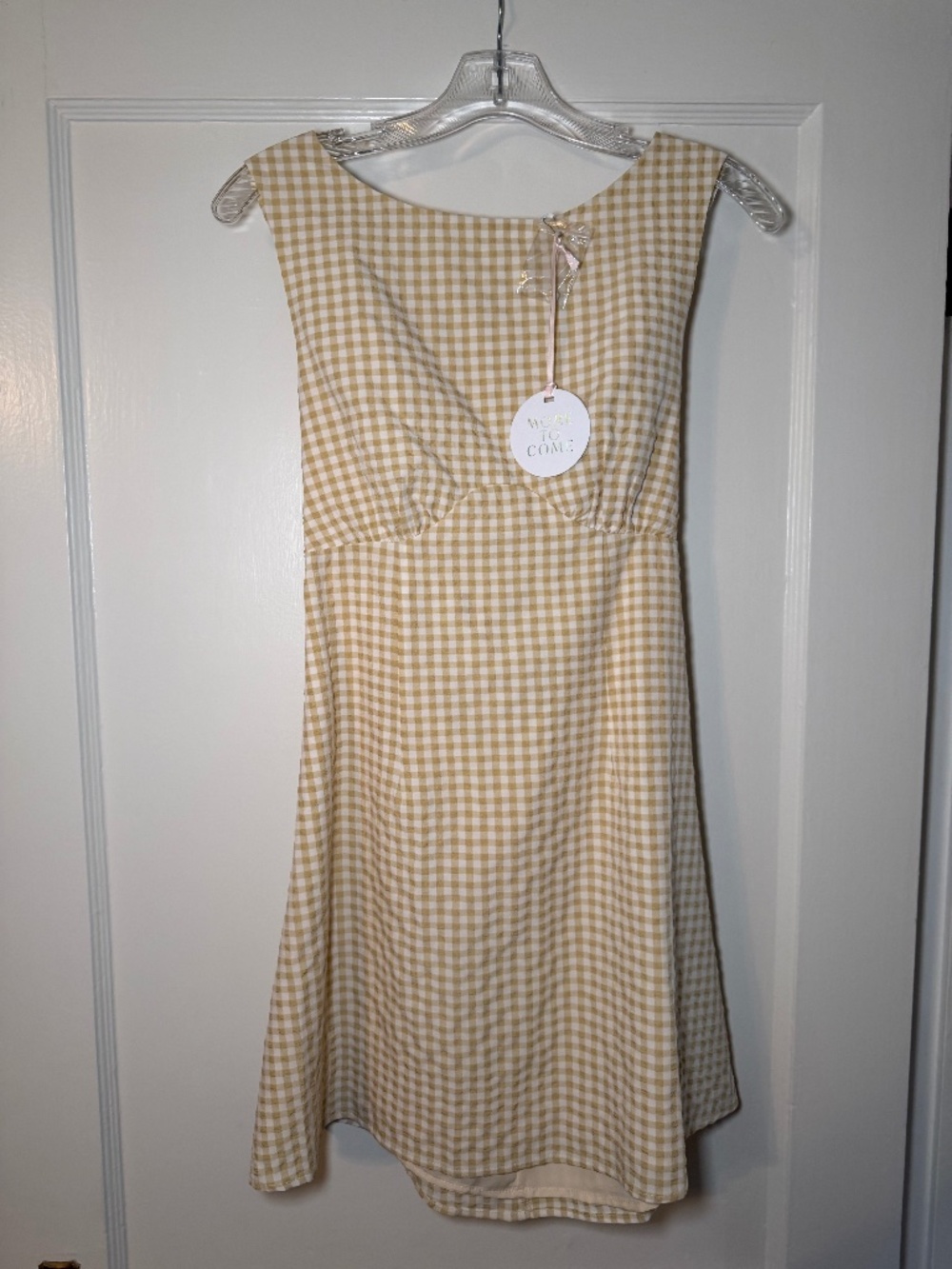 More to Come gingham mini dress NWT